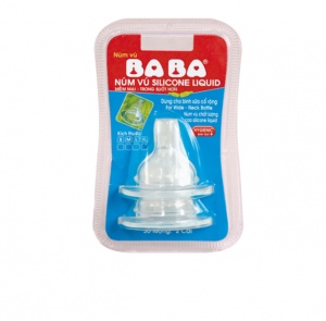 Núm vú em bé cổ rộng silicone (0638)